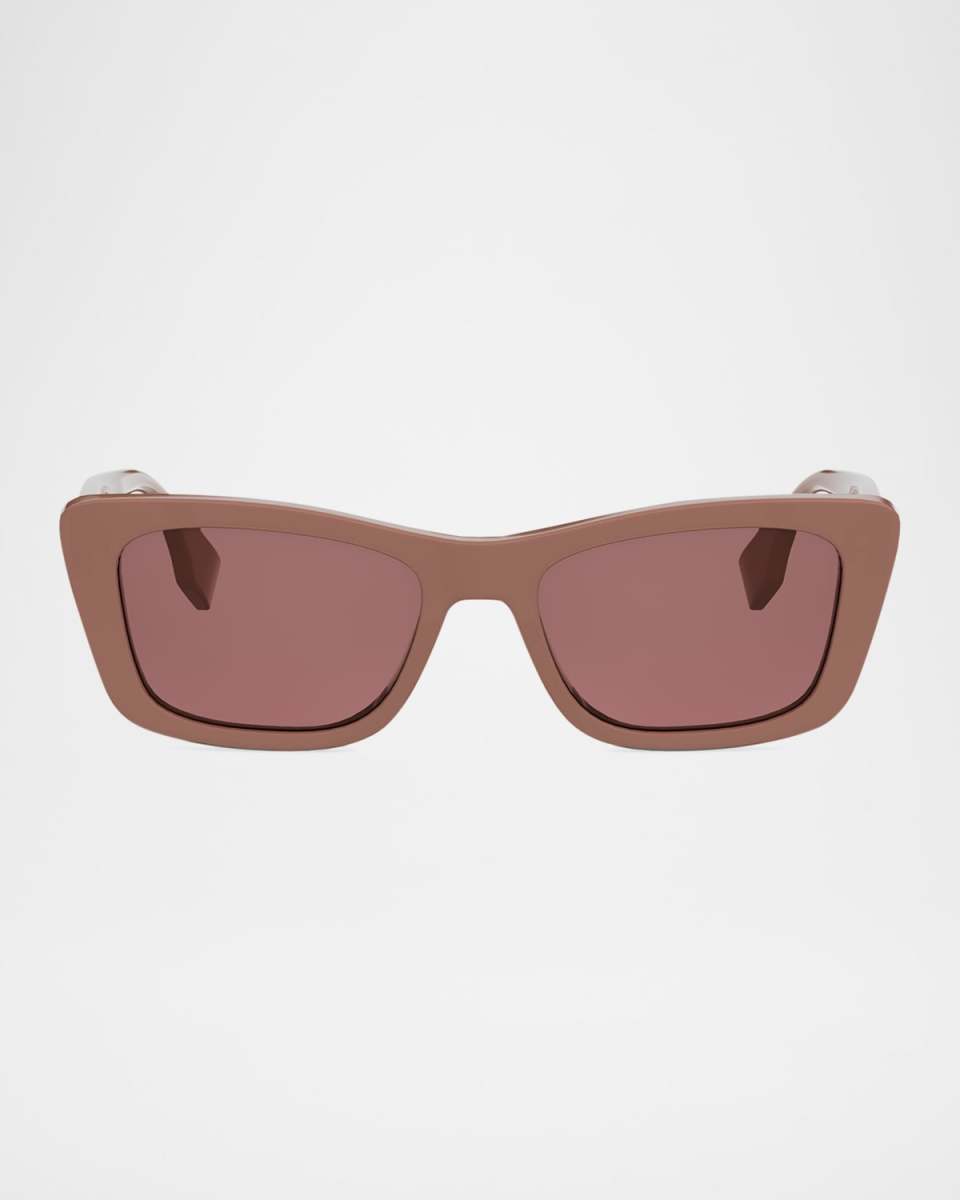 Lettering Acetate Rectangle Butterfly Sunglasses